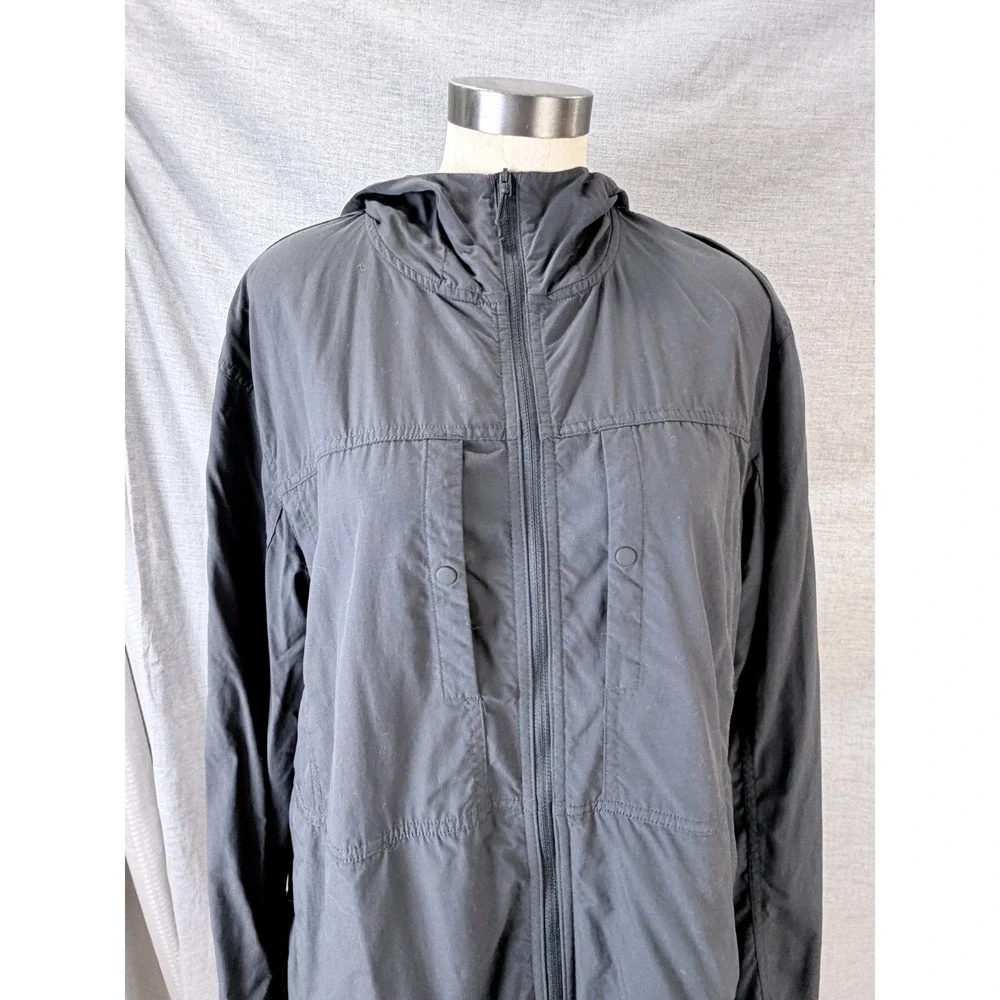Mountain Hardwear‎ Mens Black Lightweight Full Zip Hooded Windbreaker Jacket L